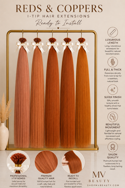 Reds & Coppers Collection | Premium I-Tip Human Hair Extensions